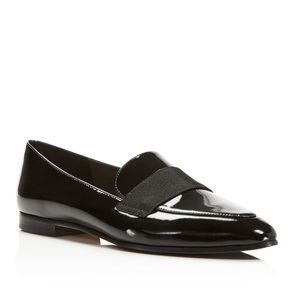 KATE SPADE NEW YORK Womens Black Grosgrain-Ribbon Corina Slip On Leather Loafers